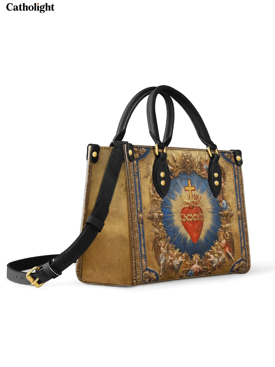 Catholight Sacred Heart of Divine Love Leather Bag