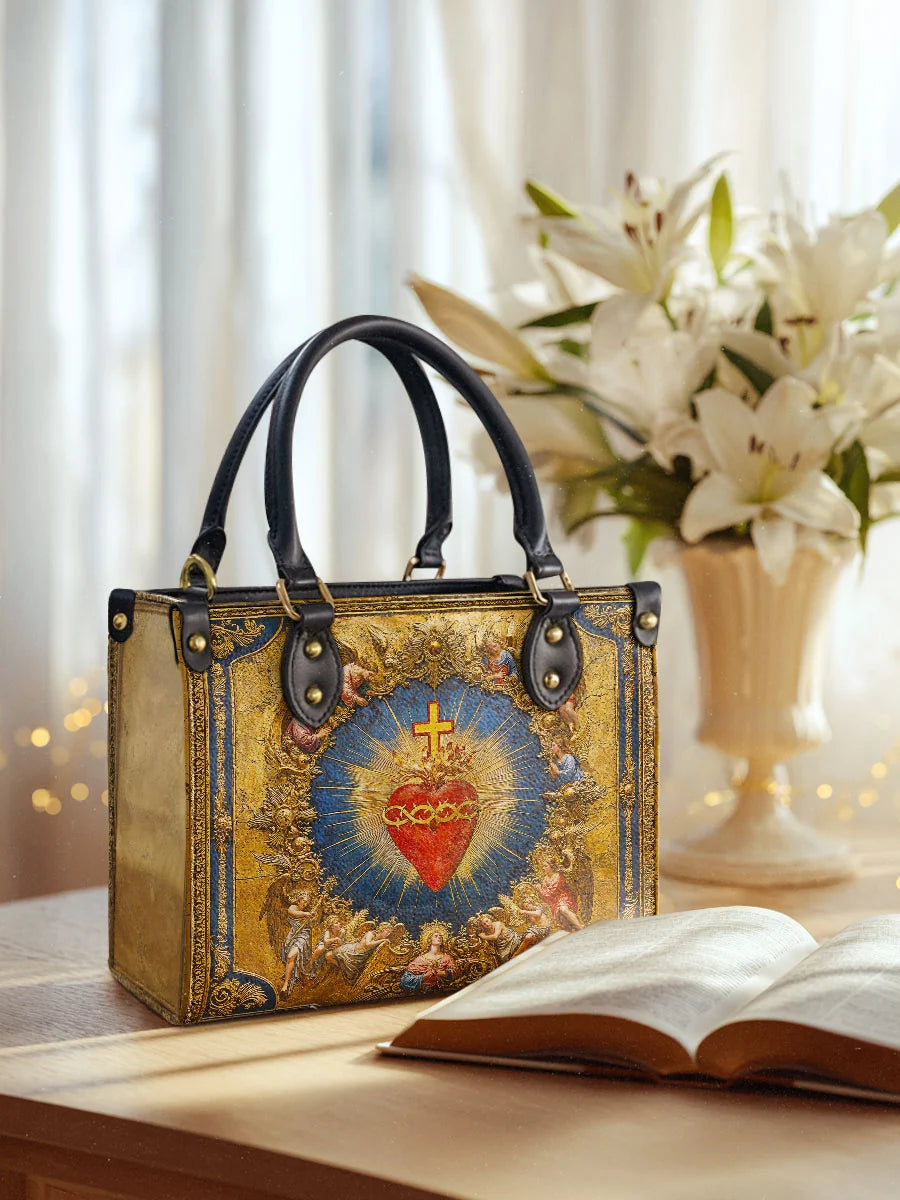 Catholight Sacred Heart of Divine Love Leather Bag
