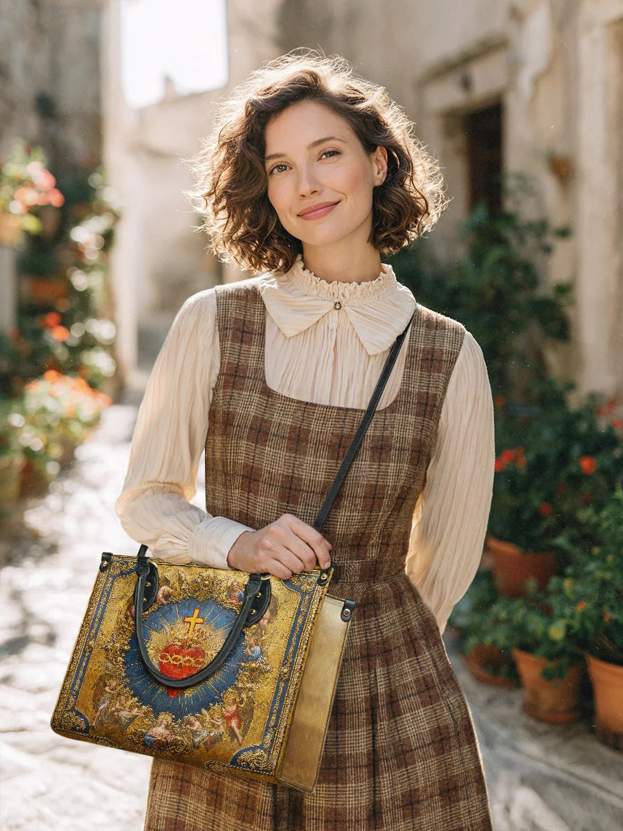 Catholight Sacred Heart of Divine Love Leather Bag