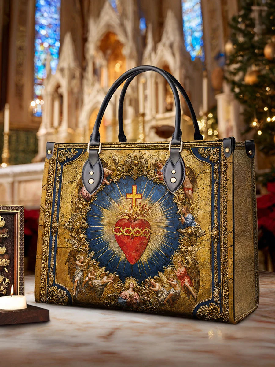 Catholight Sacred Heart of Divine Love Leather Bag