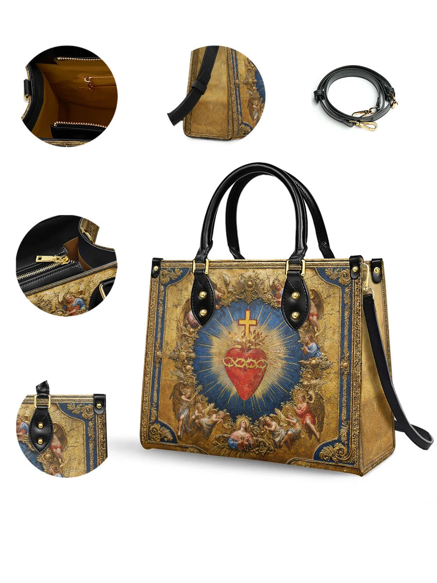 Catholight Sacred Heart of Divine Love Leather Bag