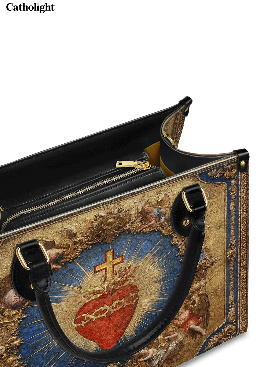 Catholight Sacred Heart of Divine Love Leather Bag