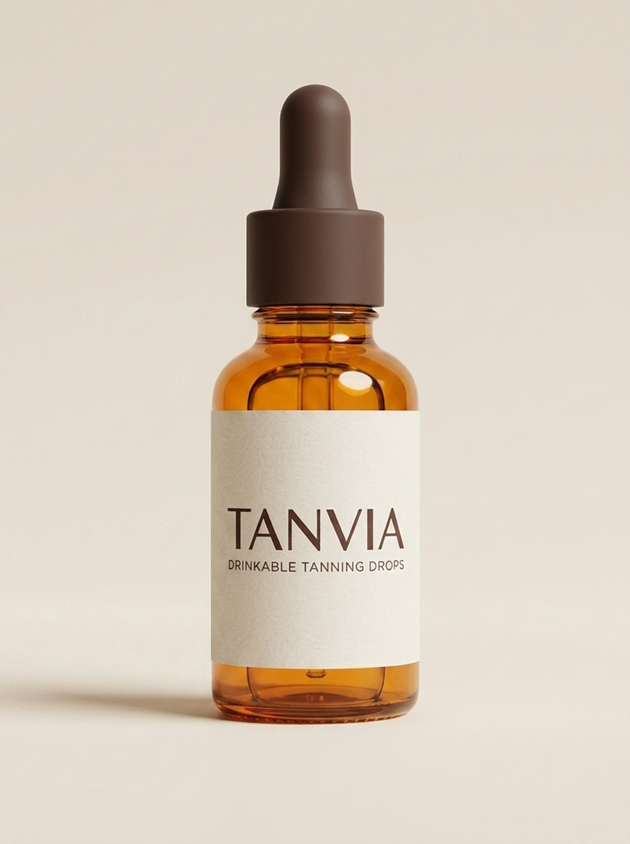 TANVIA drinkable tanning drops amber glass dropper bottle