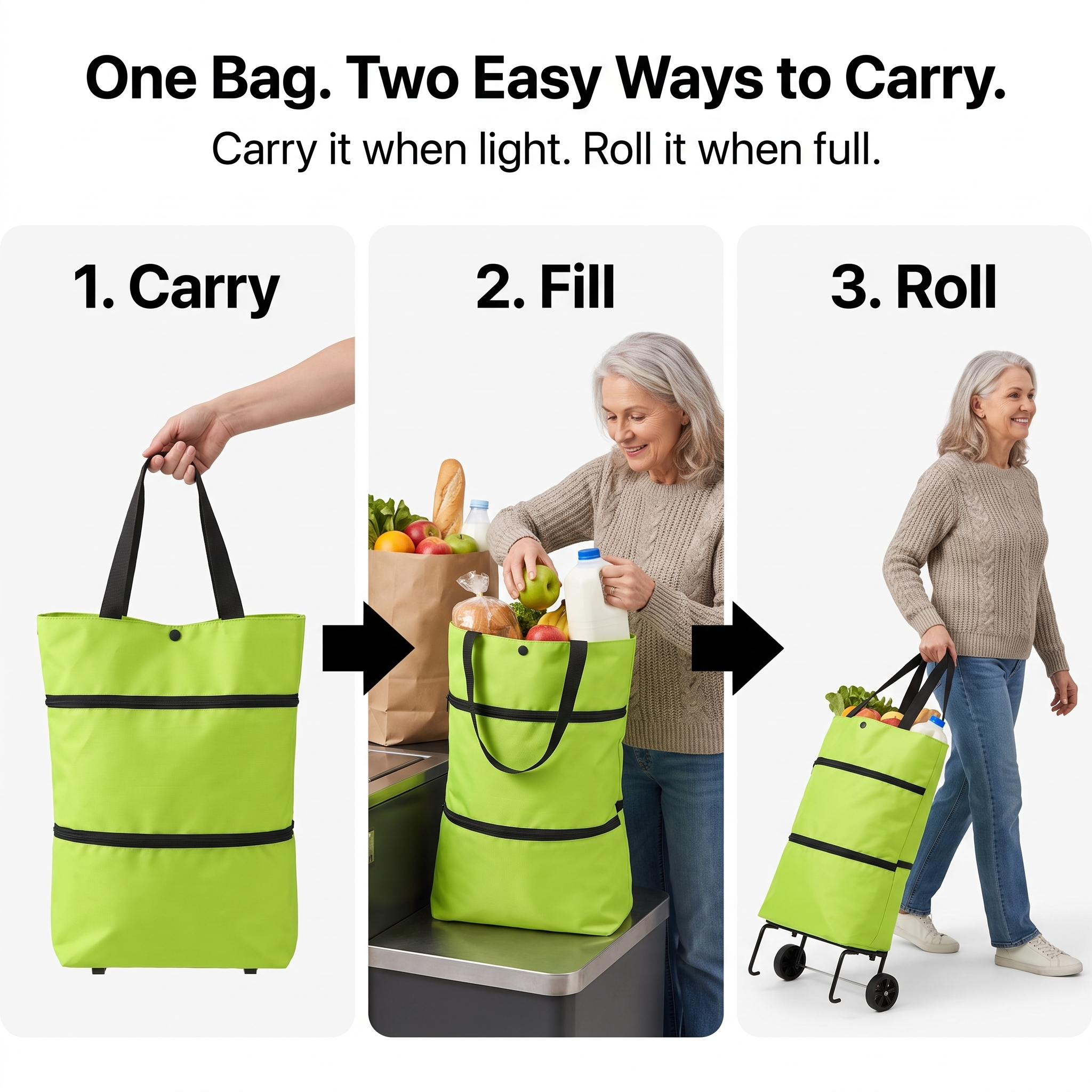 Foldable Rolling Shopping Bag