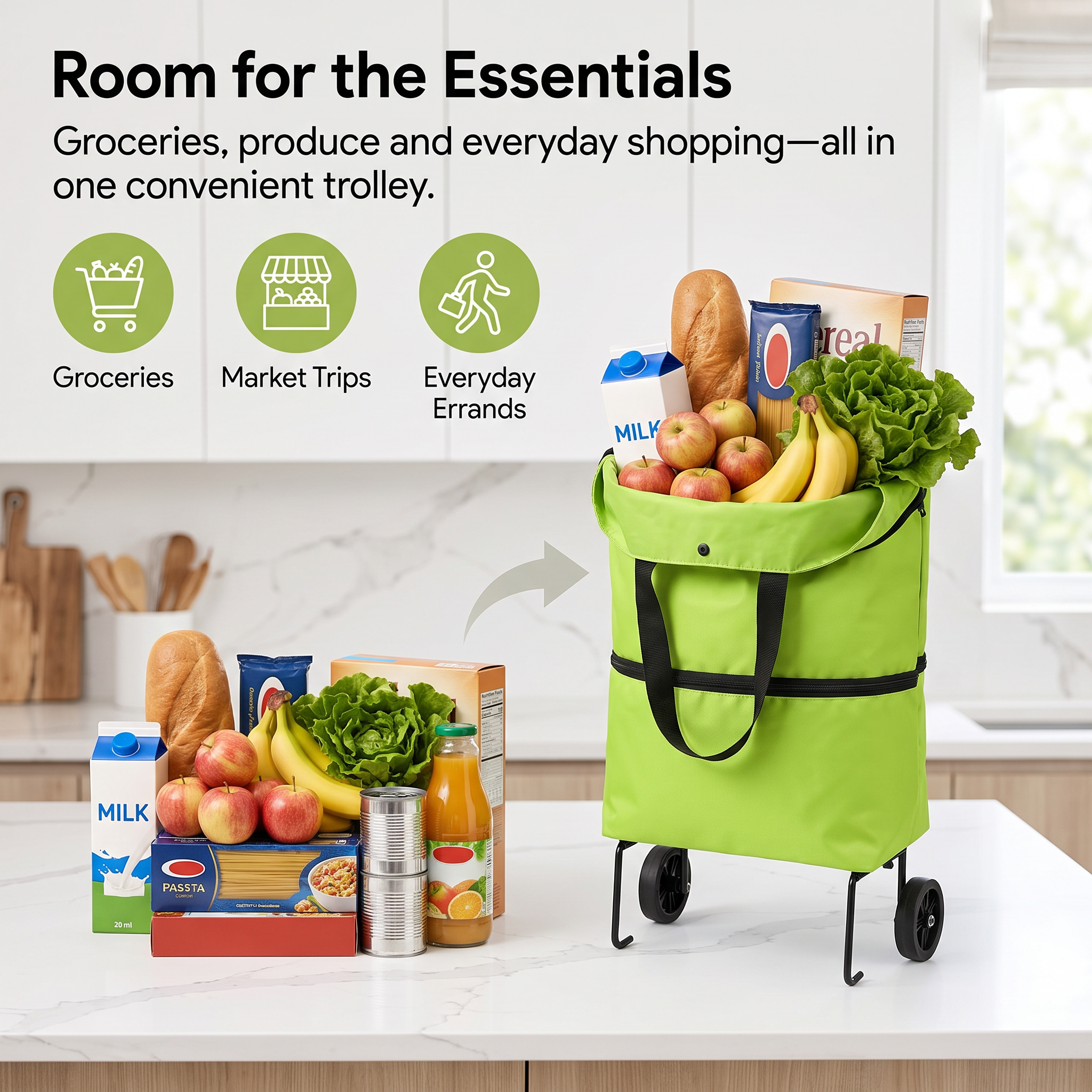 Foldable Rolling Shopping Bag