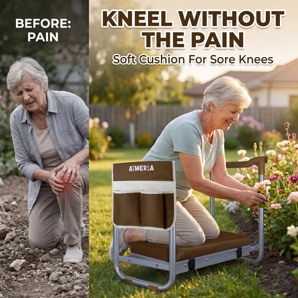 2-in-1 Garden Kneeler & Seat with Support Handles