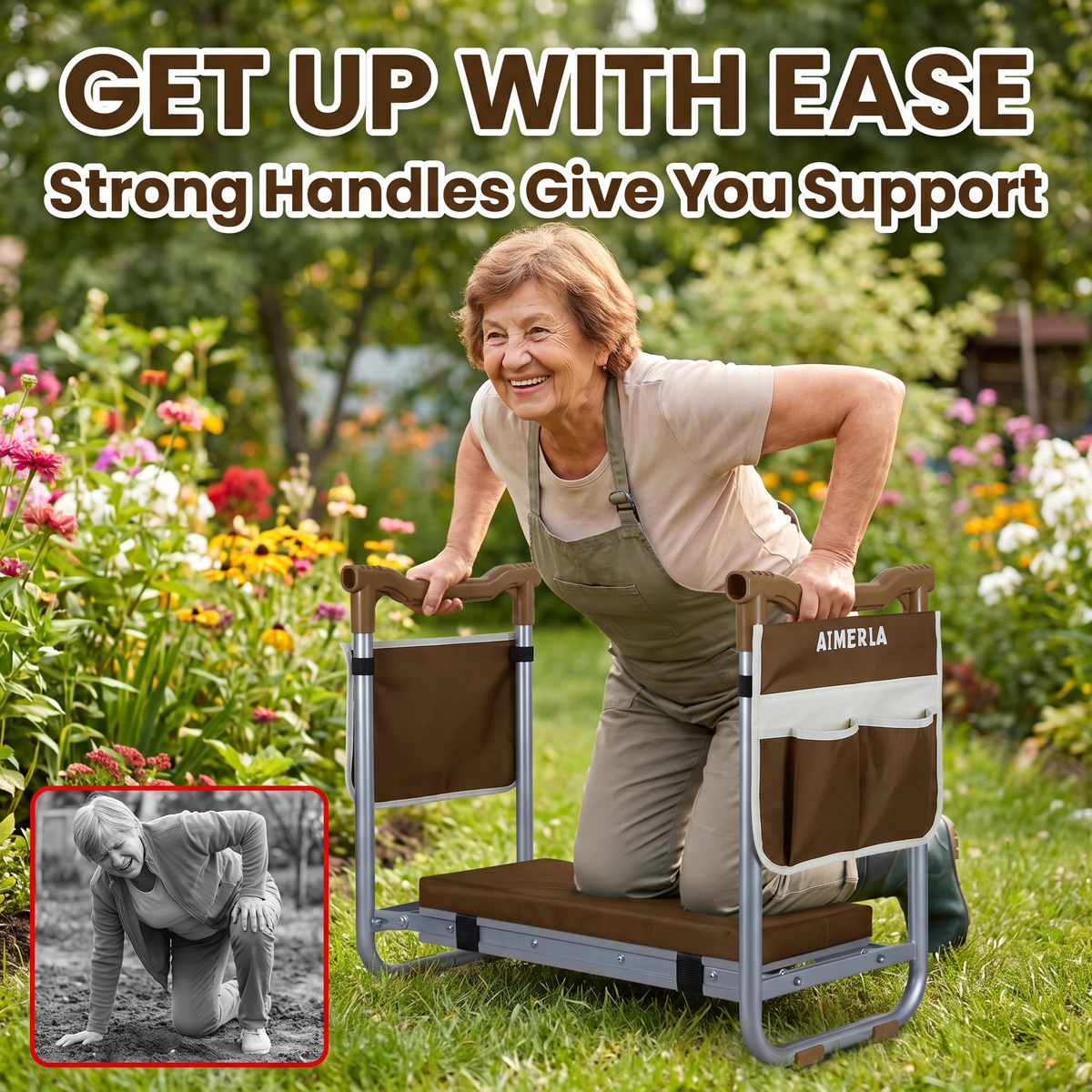 2-in-1 Garden Kneeler & Seat with Support Handles