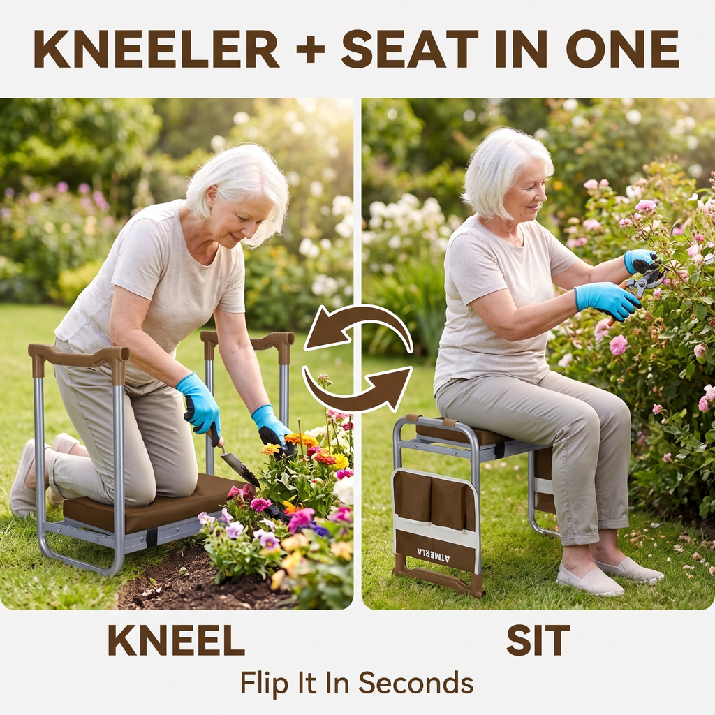 2-in-1 Garden Kneeler & Seat with Support Handles